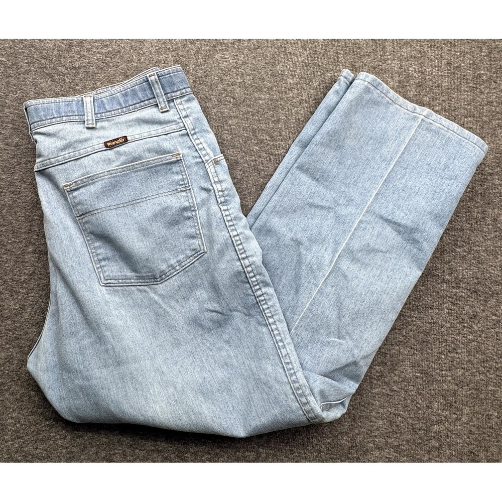 Wrangler Hero Jeans Mens 36x29 Blue Stretch Flex-Fit Denim Cowboy Vtg Light